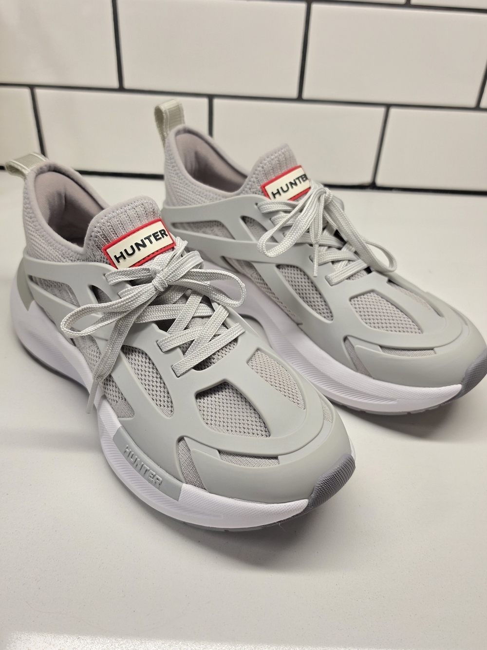 Hunter Women's Light Gray Athletic Sneakers